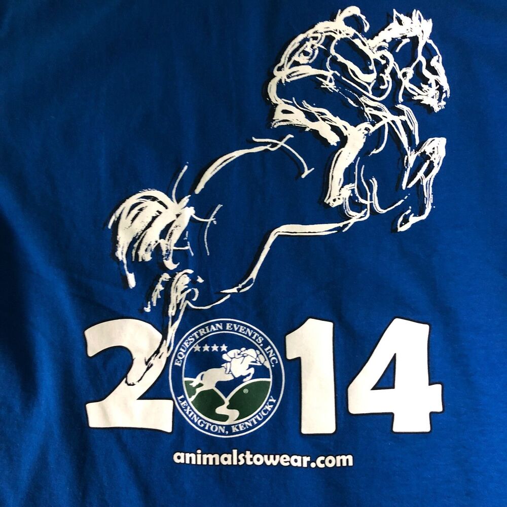 Rolex Kentucky Three Day Event Volunteer 2014 TShirt Unisex Large Blue Eventing - Picture 1 of 8